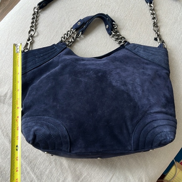 Anthropologie NET Pura Lopez Suede Leather Pewter Hardware Shoulder Handbag 🌈♥️ - Picture 15 of 15